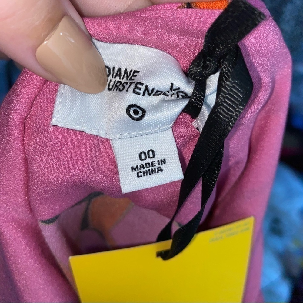 NWT Diane Von Furstenberg Pink Modern Geo Shift Dress - Picture 7 of 8